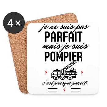 Pas parfait mais pompier - Dessous de verre (lot de 4) - blanc - Devant