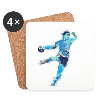 Handball, handballer, beach handball,graffiti - Coasters (set of 4) - white - Front