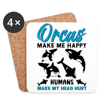 Orca Ozean Wal Orca Fan Meerestier - Untersetzer (4er-Set) - Weiß - Vorne