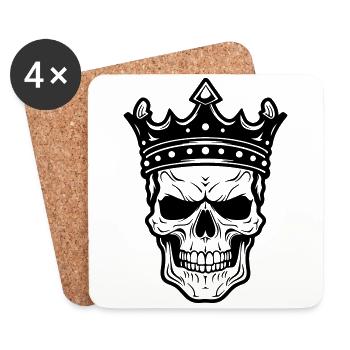 King Skull - Coasters (set of 4) - white - Front