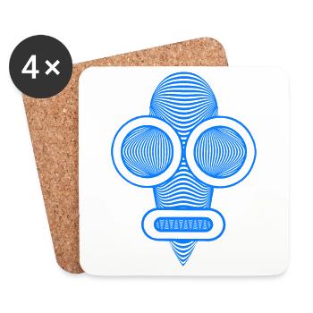 Hypnotize Head Light Blue - Coasters (set of 4) - white - Front