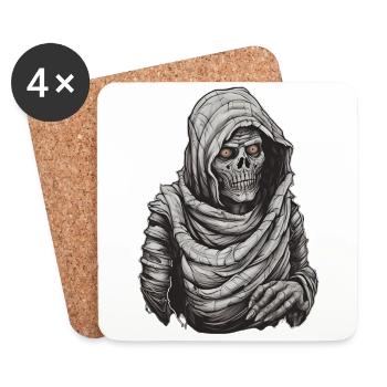 Mummy Halloween Trick or Treat Disguise - Coasters (set of 4) - white - Front