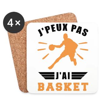 Je Peux Pas J'ai Basket - Dessous de verre (lot de 4) - blanc - Devant