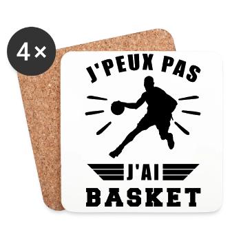 Je Peux Pas J'ai Basket - Dessous de verre (lot de 4) - blanc - Devant