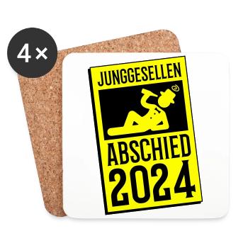 Junggesellenabschied 2024 - Untersetzer (4er-Set) - Weiß - Vorne