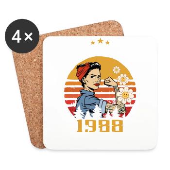 Legendary since May 1988 - May 1988 Birthday 1988 - Coasters (set of 4) - white - Front