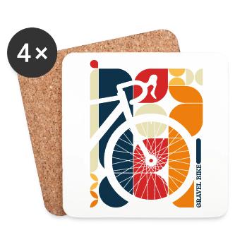 Abstract Modern Design Gravel - Coasters (set of 4) - white - Front