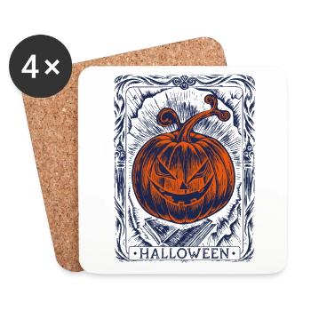 Halloween Tarot Card, Holiday Season, Fall - Coasters (set of 4) - white - Front