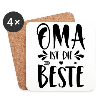 Oma ist die Beste - Untersetzer (4er-Set) - Weiß - Vorne
