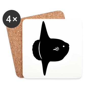 Mondfisch - Mola Mola - Untersetzer (4er-Set) - Weiß - Vorne
