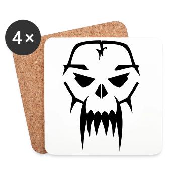 Demon Skull 4.3 - Untersetzer (4er-Set) - Weiß - Vorne
