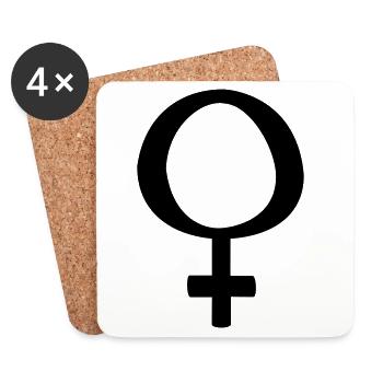 Femmes symbole - Dessous de verre (lot de 4) - blanc - Devant