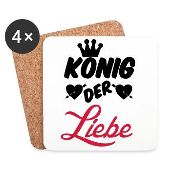 König der Liebe Paar Valentinstag Geschenk - Untersetzer (4er-Set) - Weiß - Vorne