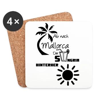 Mallorca Spruch Geschenk lustig Urlaub - Untersetzer (4er-Set) - Weiß - Vorne