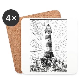 Lighthouse - Untersetzer (4er-Set) - Weiß - Vorne