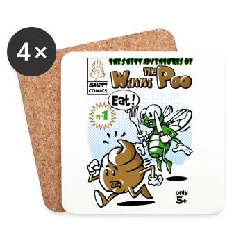 Shit comic - Coasters (set of 4) - white - Front