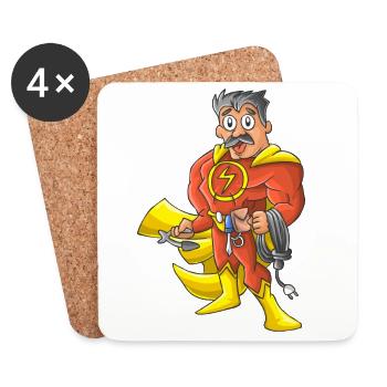 Electrician hero - Coasters (set of 4) - white - Front