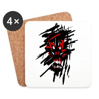 Devil horror graffiti - Coasters (set of 4) - white - Front