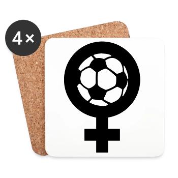 Frauenfußball - Fußball für Frauen - Untersetzer (4er-Set) - Weiß - Vorne