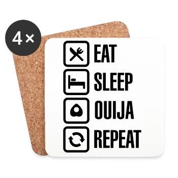 Mangez sommeil Ouija repeat - esprit Ouija board ghost - Dessous de verre (lot de 4) - blanc - Devant