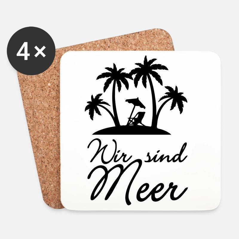 Wir sind Meer Urlaub Ferien Spruch Geschenk - Untersetzer (4er-Set) - Weiß