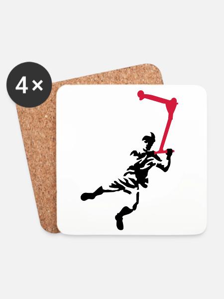 Kickscooter - Untersetzer (4er-Set) - Weiß
