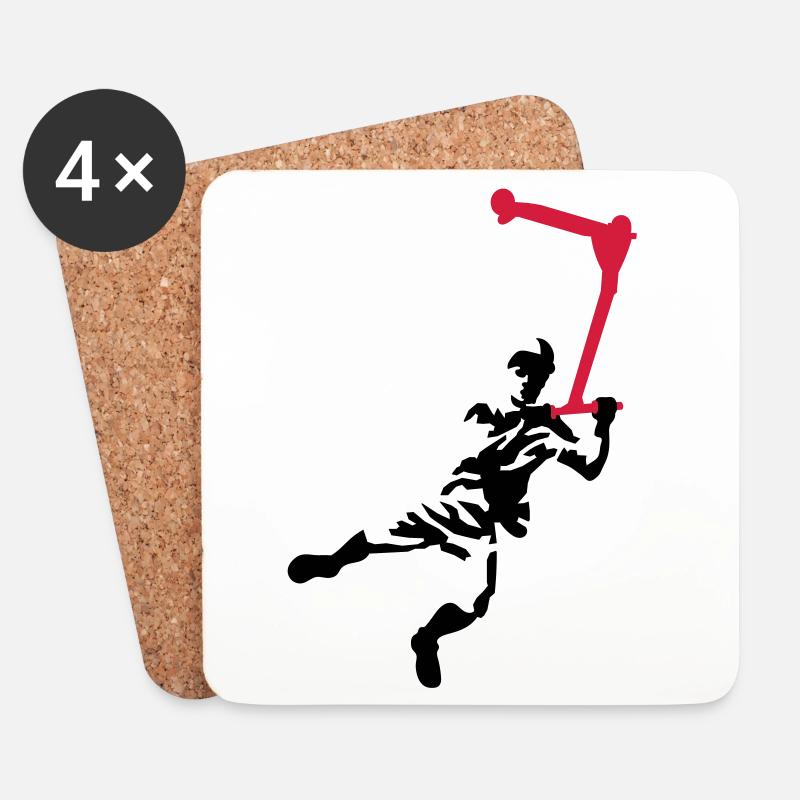 Kickscooter - Untersetzer (4er-Set) - Weiß
