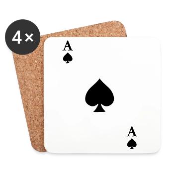 Ace of Spades - Coasters (set of 4) - white - Front