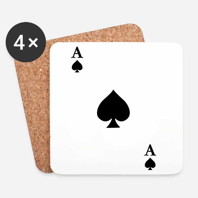 Ace of Spades - Untersetzer (4er-Set) - Weiß