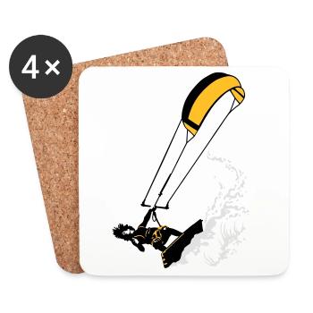 Kitesurfen und Wellen flex - Untersetzer (4er-Set) - Weiß - Vorne