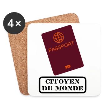 Citizen of the world - Coasters (set of 4) - white - Front