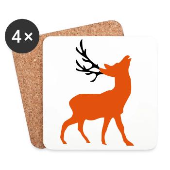 deer - Coasters (set of 4) - white - Front