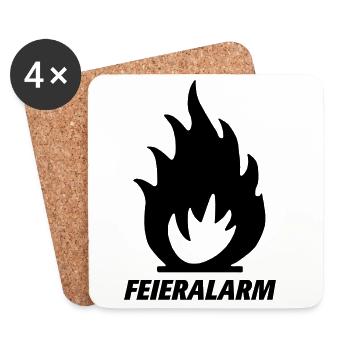 Feieralarm - Untersetzer (4er-Set) - Weiß - Vorne