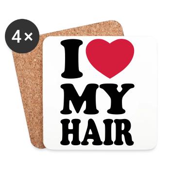 I love my hair - Coasters (set of 4) - white - Front