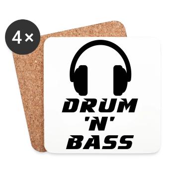Drum 'n' Bass Music - Coasters (set of 4) - white - Front