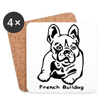 Französische Bulldogge french bulldog - Untersetzer (4er-Set) - Weiß - Vorne