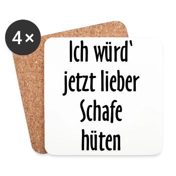 Ich würd' jetzt lieber Schafe hüten - Untersetzer (4er-Set) - Weiß - Vorne