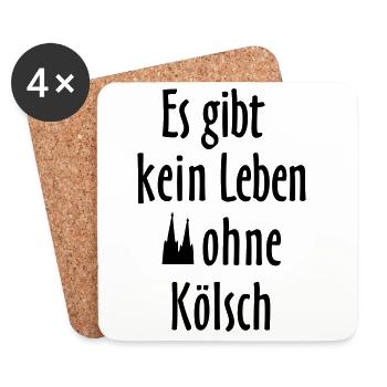 In Köln gibt es kein Leben ohne Kölsch - Untersetzer (4er-Set) - Weiß - Vorne
