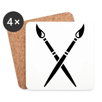 Paintbrush - Coasters (set of 4) - white - Front