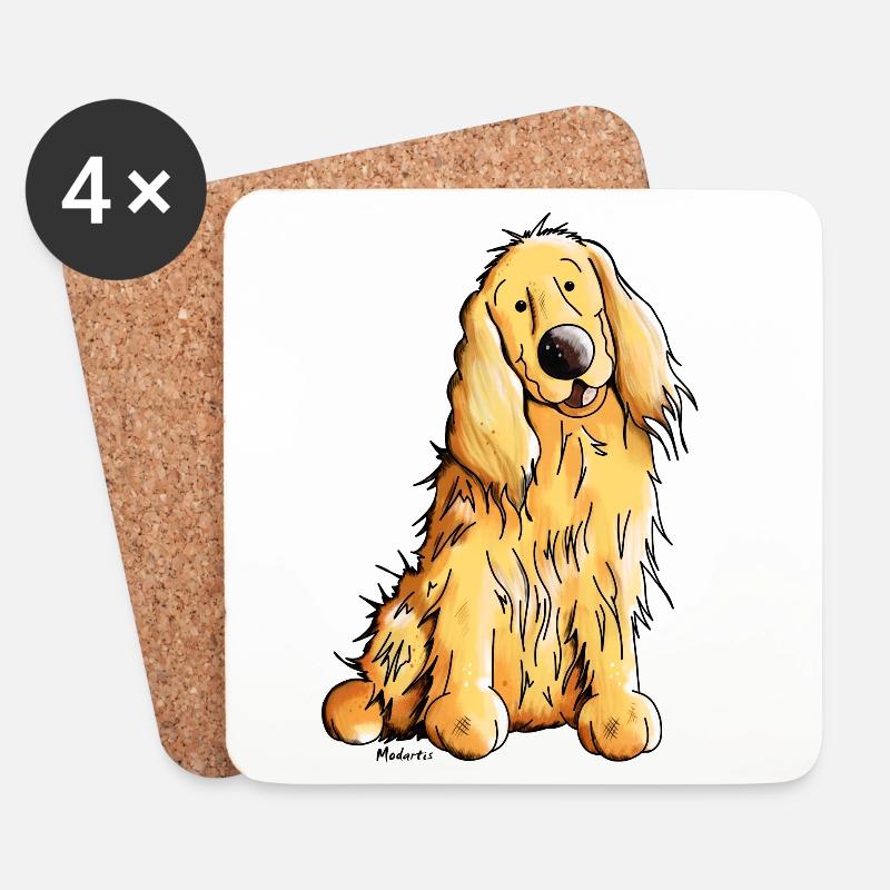 Happy Cocker Spaniel - Untersetzer (4er-Set) - Weiß