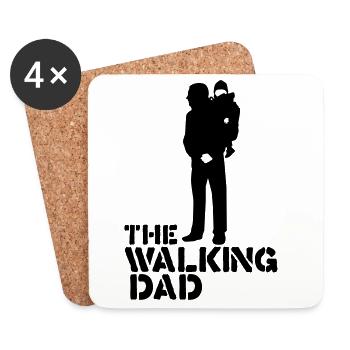 the walking dad - Coasters (set of 4) - white - Front