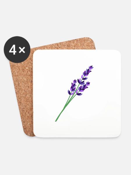Lavendel 1 - Untersetzer (4er-Set) - Weiß