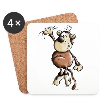 Funny Monkey - Coasters (set of 4) - white - Front