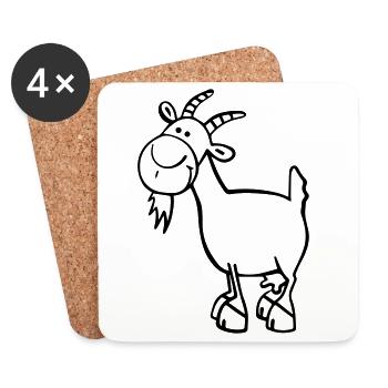 Funny Goat - Coasters (set of 4) - white - Front