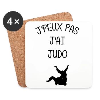Judo / Judoka / Judokate / Fight / Fighter / Sport - Dessous de verre (lot de 4) - blanc - Devant