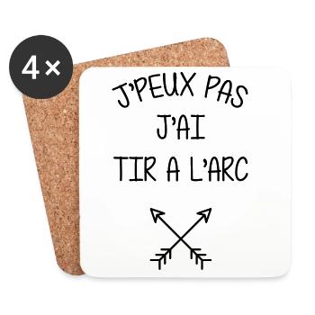 Tir A l'arc / Archer / Archère / Flèche / Sport - Dessous de verre (lot de 4) - blanc - Devant