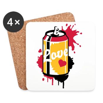 opened soda can in graffiti style - Coasters (set of 4) - white - Front