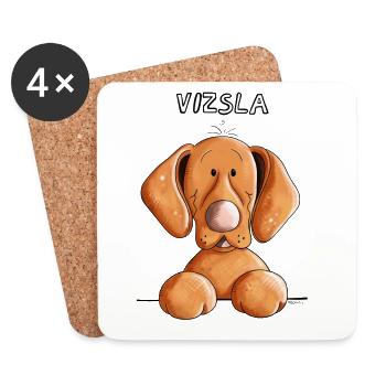 Neugieriger Vizsla - Untersetzer (4er-Set) - Weiß - Vorne