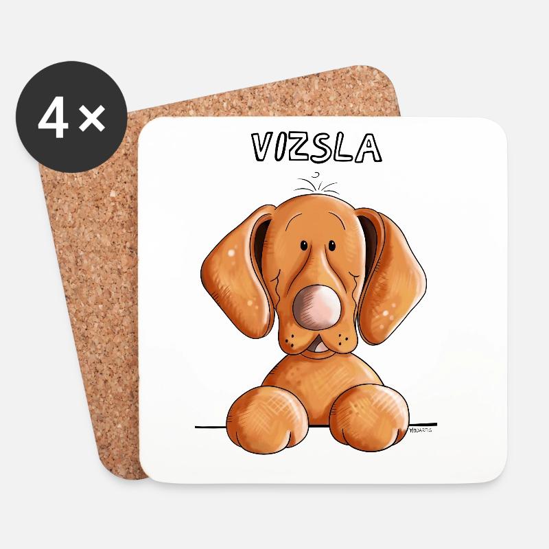 Neugieriger Vizsla - Untersetzer (4er-Set) - Weiß