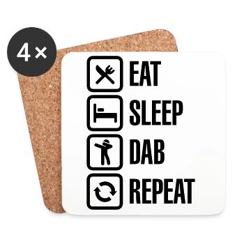 Eat - Sleep - The Dab - Repeat (Dabbing) - Coasters (set of 4) - white - Front
